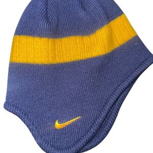 Nike West Virginia Mountaineers Beanie WVU Knit Winter Hat Blue Gold One Size